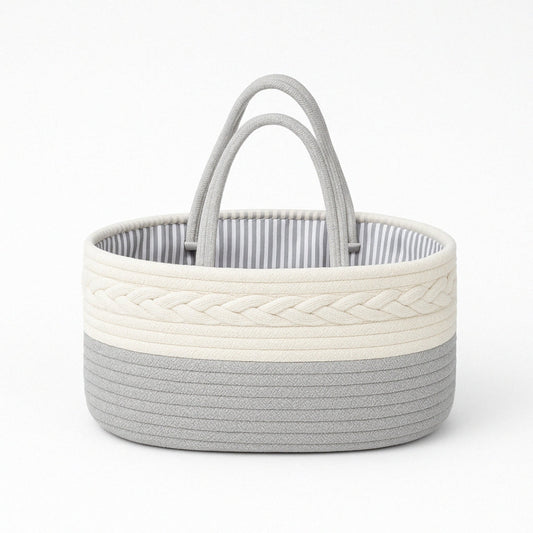 Panier à Couches Tressé – Organisation Élégante pour les Essentiels de Bébé